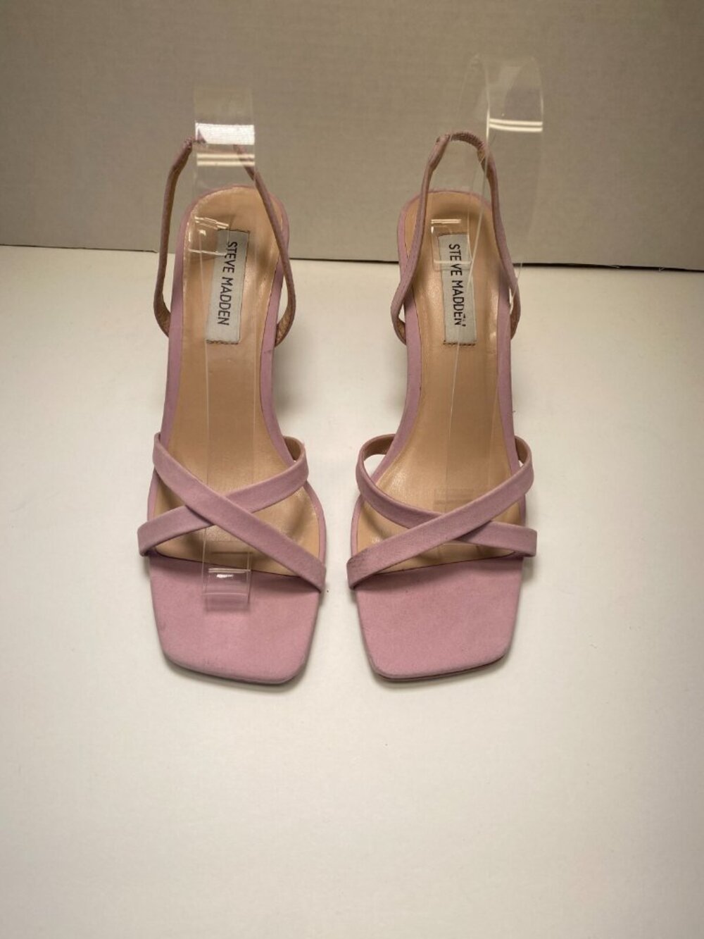 Steve Madden Women's Parie leather Square Toe Strappy Heel Sandal sz 9